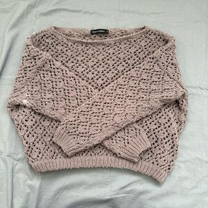 moon & madison Purple Open-Knit Sweater